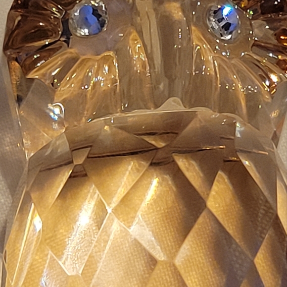 VINTAGE SIMON DESIGN AMBER SKIMMER CRYSTAL OWL - Picture 4 of 6